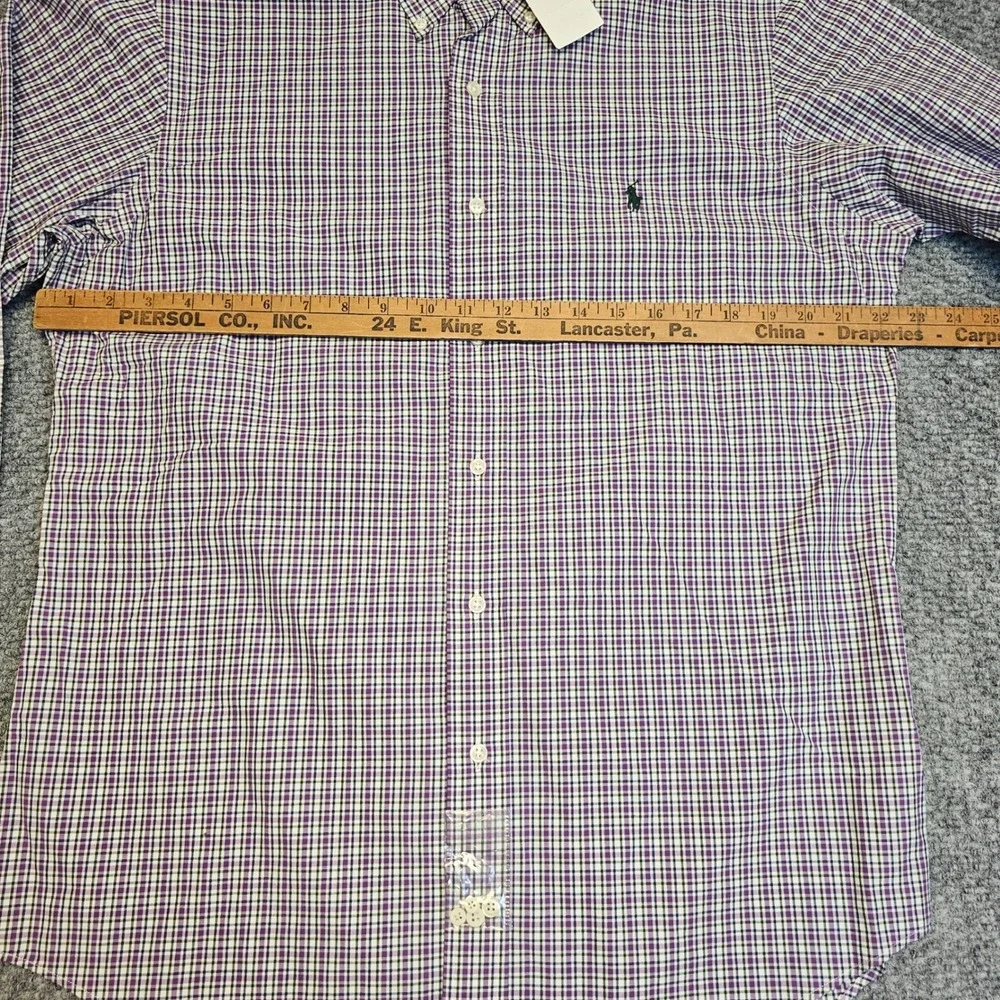 NWT Vintage Polo Ralph‎ Lauren Custom Fit Plaid Button Down Shirt Men's Large